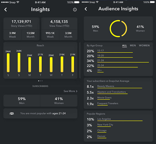 Snapchat Analytics Overview to use on a Digital Marketing Plan