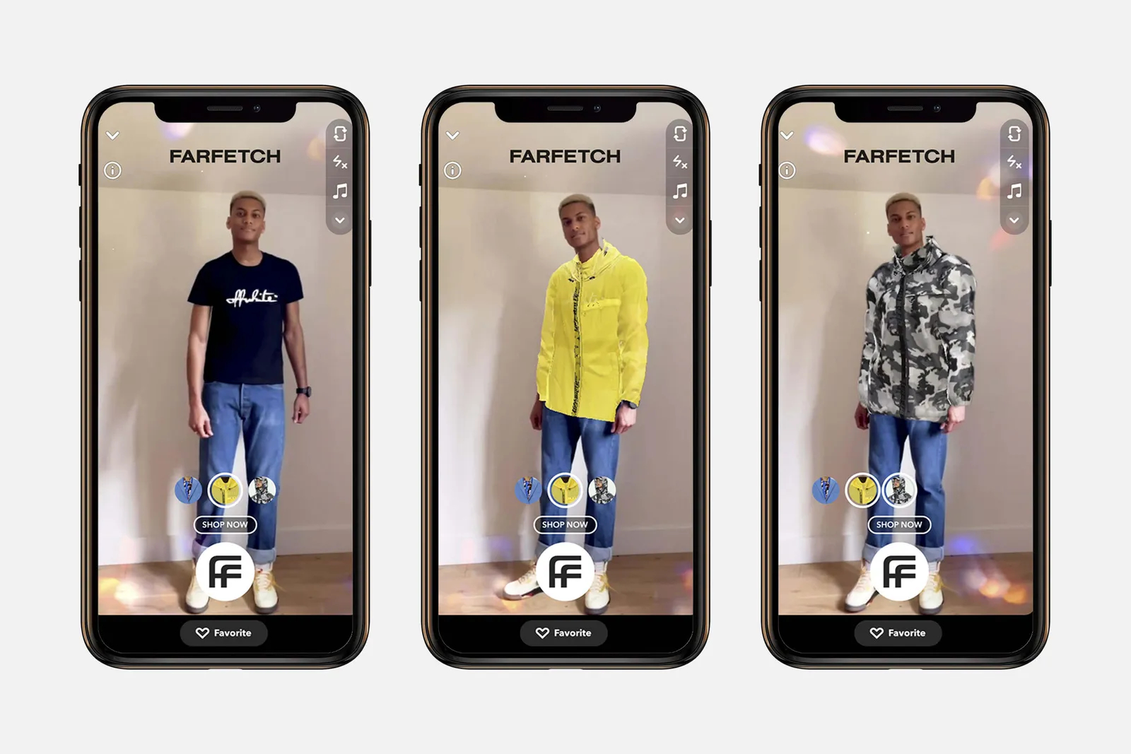 FarFetch Apparel Promotional Advertisement on Snapchat AR Try-On