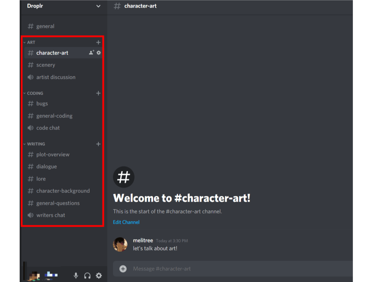 discord channel list example