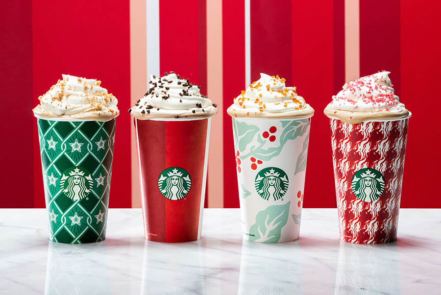Starbucks 4 flavours promotion for christmas.